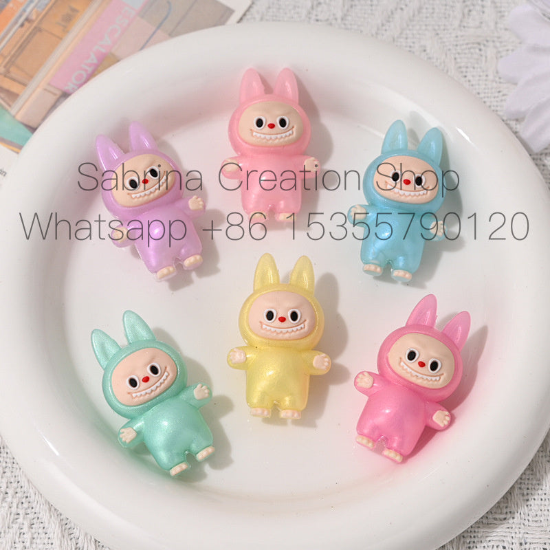 Standing Figure Rubber Beads DIY Phone Chain Accessories Handmade Beaded Keychain Cute Wholesale