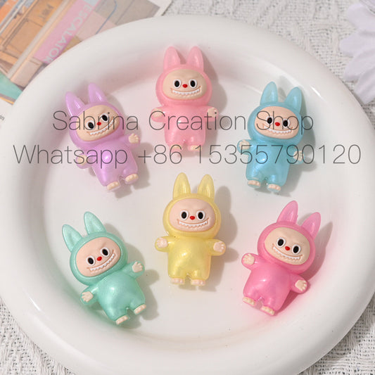 Standing Figure Rubber Beads DIY Phone Chain Accessories Handmade Beaded Keychain Cute Wholesale