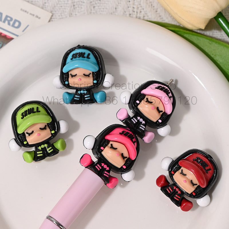 SP Rubber Beads Foam Matt 3D Cute Wanderer Series Hole Beads DIY Phone Chain Accessories Wholesale