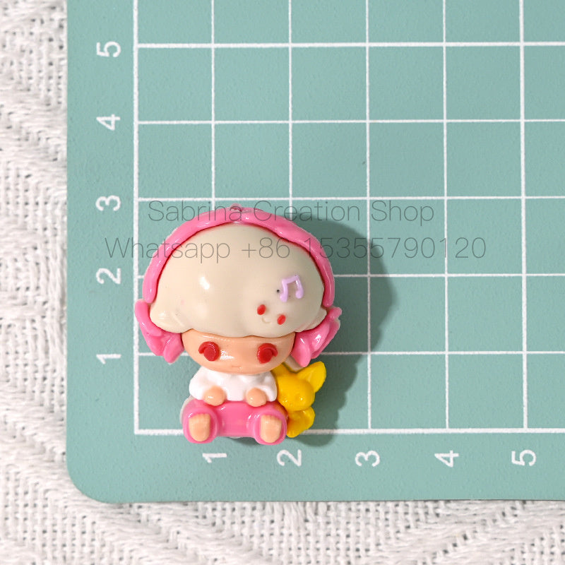 Cartoon Dimo Cute Bead Earphone Little Boy Rubber Bead DIY Phone Chain Accessories Beaded Pen Car Hanging Decoration