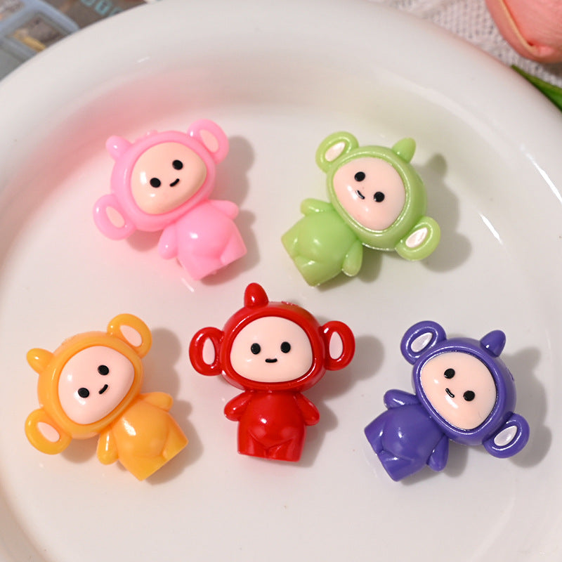 Cartoon Teletubbies Rubber Beads DIY Phone Chain Accessories Beads String Beads Handmade Necklace Accessories Wholesale