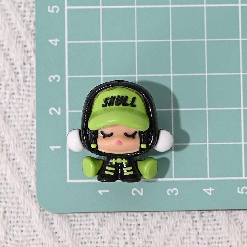 SP Rubber Beads Foam Matt 3D Cute Wanderer Series Hole Beads DIY Phone Chain Accessories Wholesale