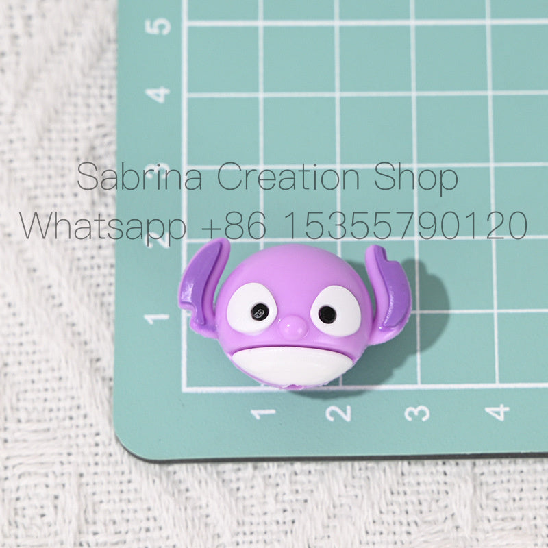 Perforated Cartoon Small Animal Soft Rubber Beads DIY Phone Chain Accessories Handmade Keychain Beads Pen Loose Beads