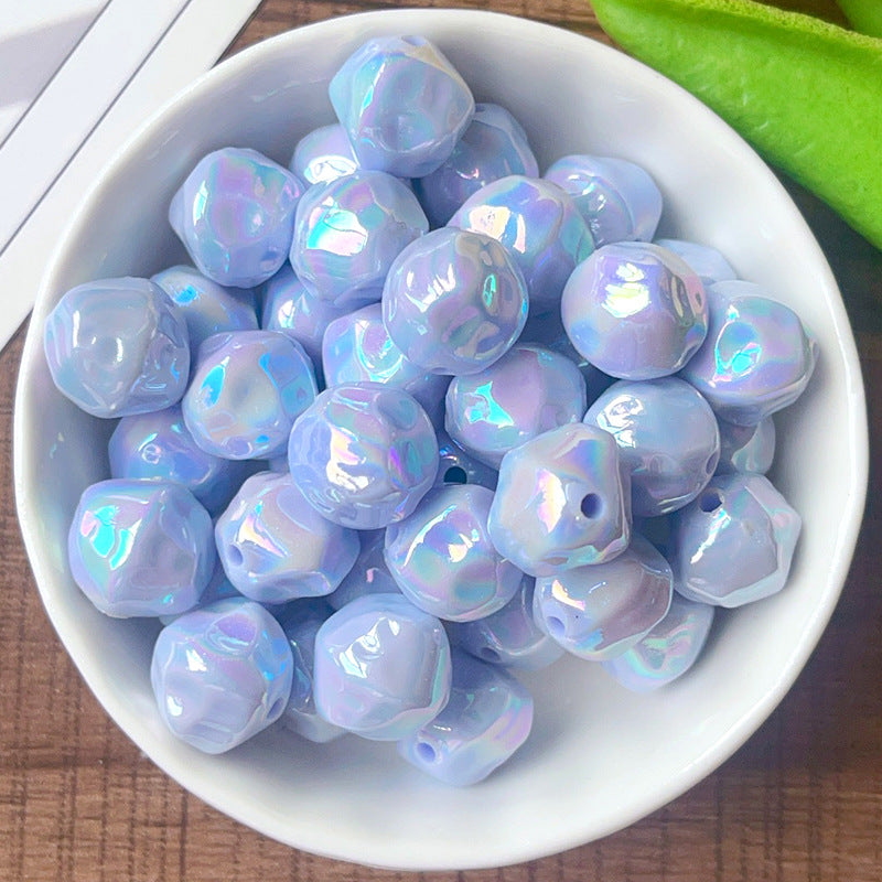 12mm Solid Color Plated AB Acrylic Fig Through Hole Loose Beads DIY Phone Chain Bracelet Handmade Beading Material Bulk