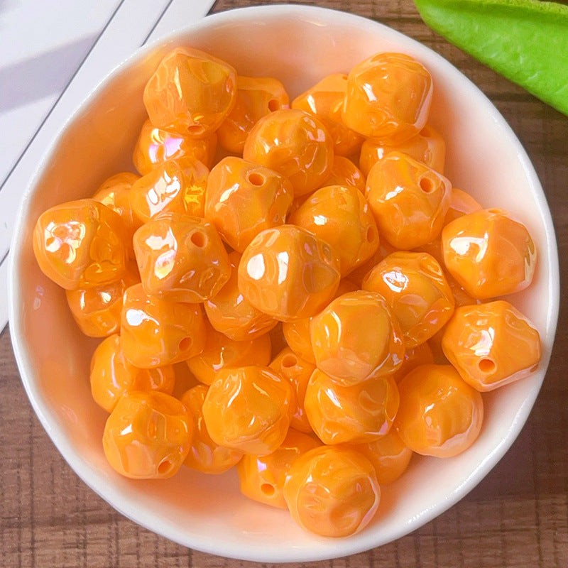 12mm Solid Color Plated AB Acrylic Fig Through Hole Loose Beads DIY Phone Chain Bracelet Handmade Beading Material Bulk