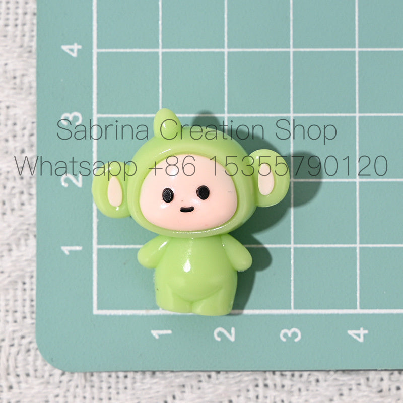 Cartoon Teletubbies Rubber Beads DIY Phone Chain Accessories Beads String Beads Handmade Necklace Accessories Wholesale