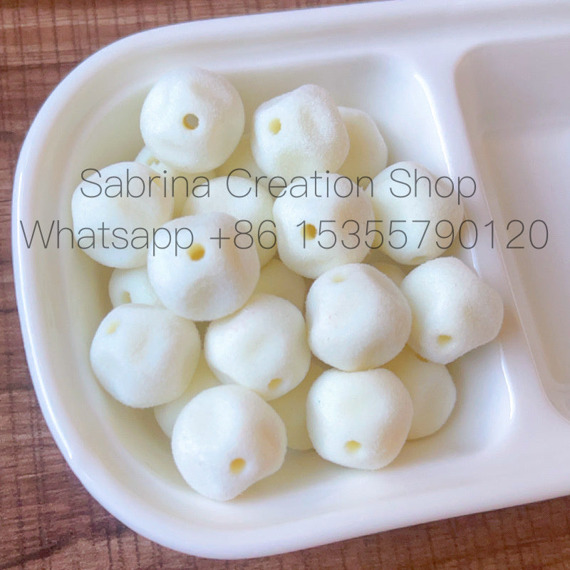 Macaron Color Series Autumn Winter Flocked Fig Beaded Bag Pendant Phone Chain DIY Handmade Accessories