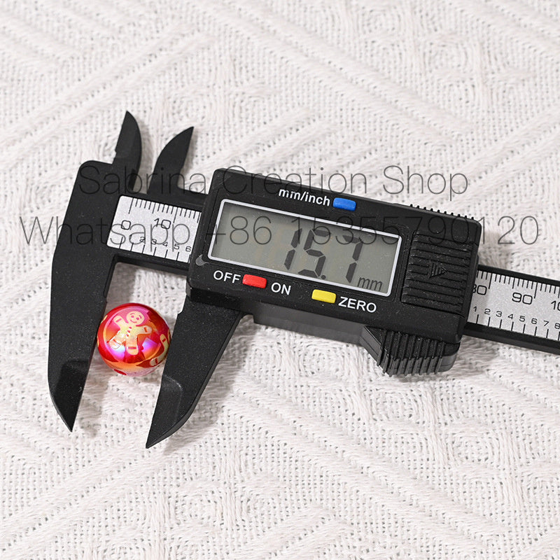 Cross-Border Hot Item 16mm Christmas Loose Beads DIY Phone Chain Accessories UV Electroplated Colorful Straight Hole Round Beads