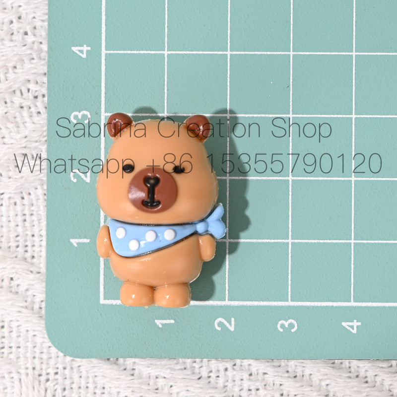 New Cartoon Beaded Cute Scarf Capybara Rubber Beads DIY Phone Chain Pen Accessories Wholesale