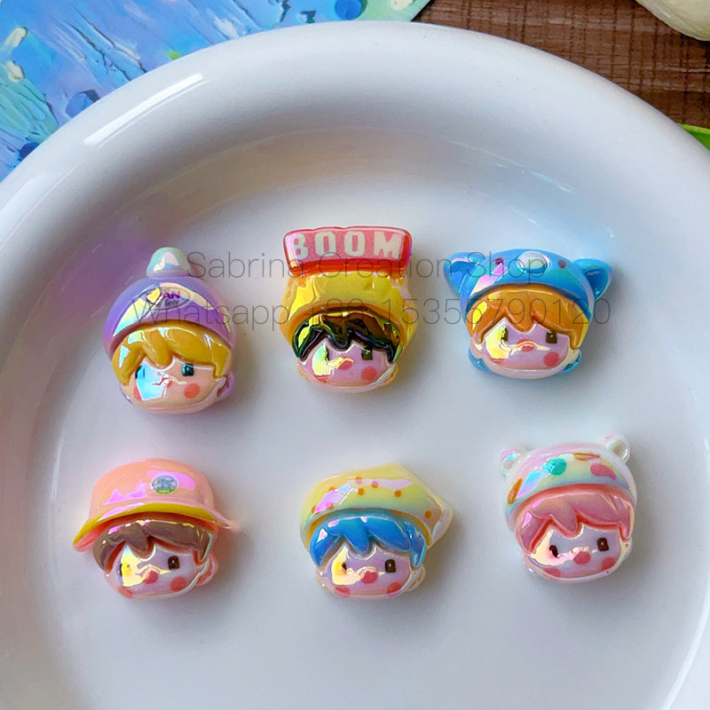 50pcs-Acrylic Heavy Hand Painted Cartoon Pig Cute Beads Car Hanger Mobile Chain DIY Accessory