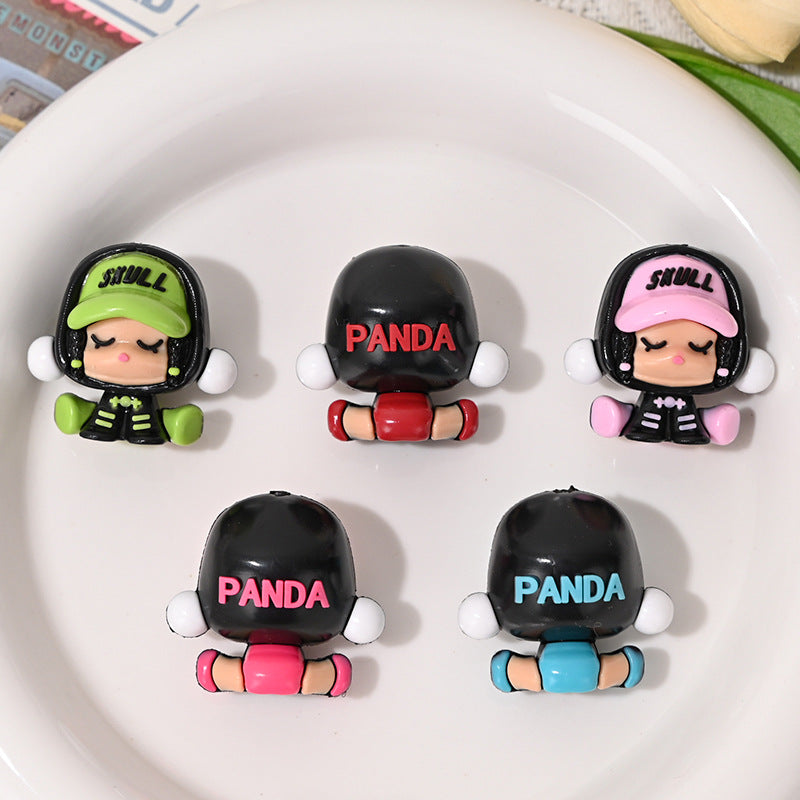 SP Rubber Beads Foam Matt 3D Cute Wanderer Series Hole Beads DIY Phone Chain Accessories Wholesale