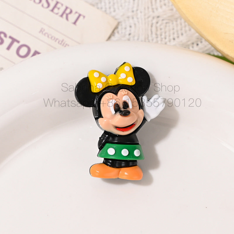 3D Dysney Minnie Rubber Beads DIY Phone Chain Accessories Beaded Pen Materials Through Hole Loose Beads Wholesale