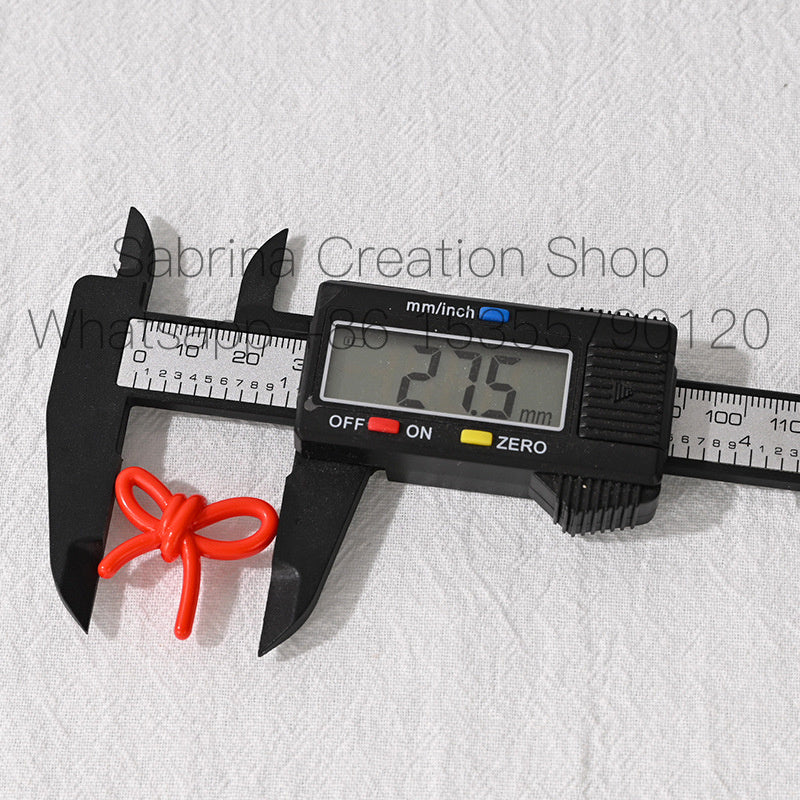 27mm Bowknot Acrylic Beads Through Hole Bow Tie DIY Phone Chain Accessories Beading Pen Materials Loose Beads