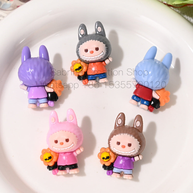 Cartoon Labubu Rubber Beads Cross Border Hot Sale Bead Pen Shoe Buckle DIY Phone Chain Accessory Wholesale