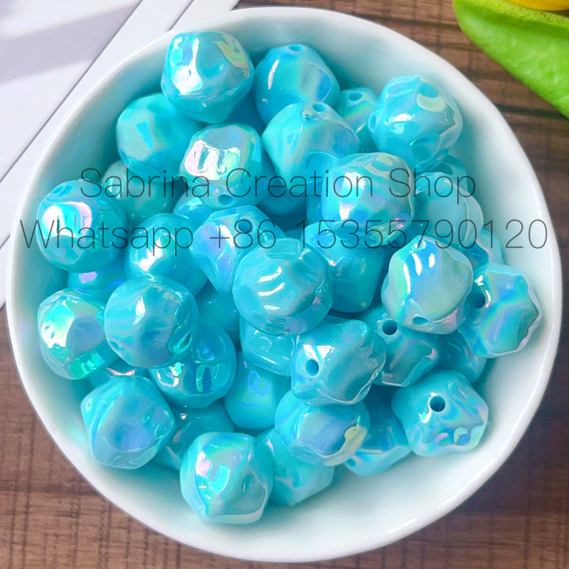 12mm Solid Color Plated AB Acrylic Fig Through Hole Loose Beads DIY Phone Chain Bracelet Handmade Beading Material Bulk