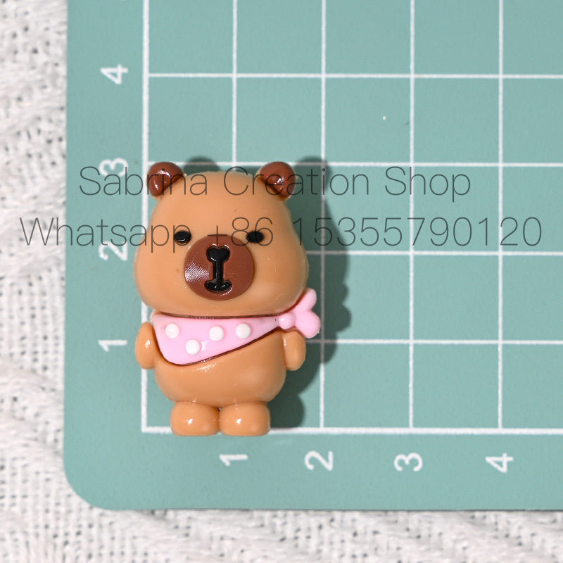 New Cartoon Beaded Cute Scarf Capybara Rubber Beads DIY Phone Chain Pen Accessories Wholesale