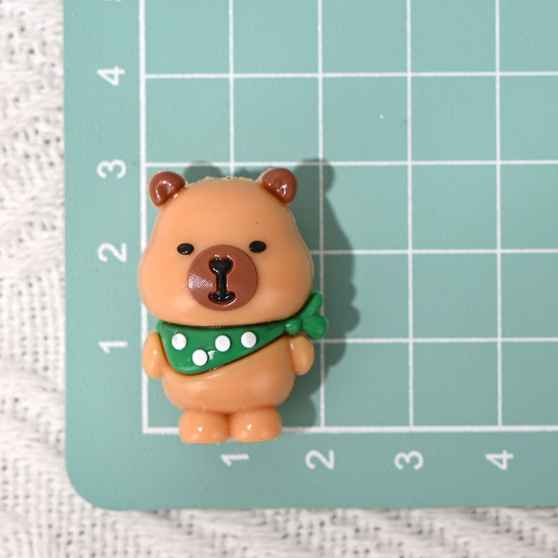 New Cartoon Beaded Cute Scarf Capybara Rubber Beads DIY Phone Chain Pen Accessories Wholesale