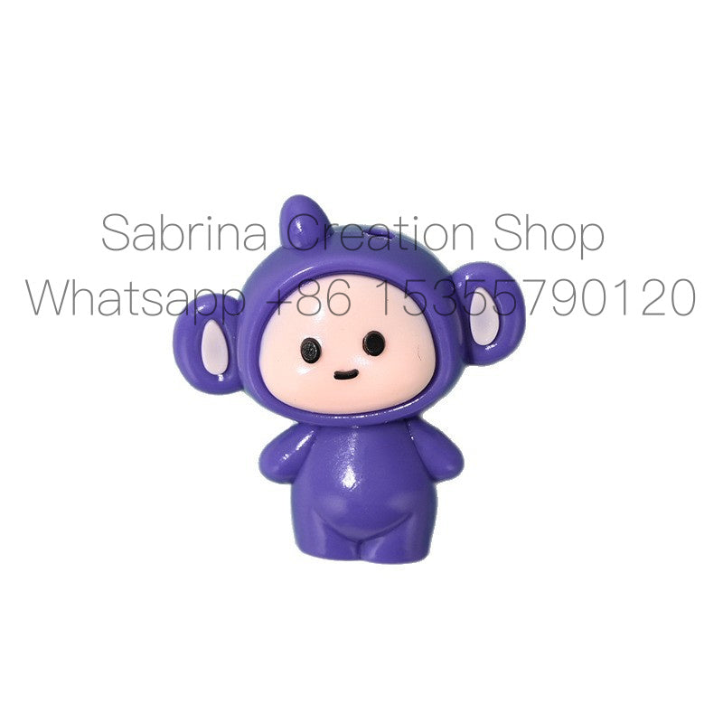 Cartoon Teletubbies Rubber Beads DIY Phone Chain Accessories Beads String Beads Handmade Necklace Accessories Wholesale