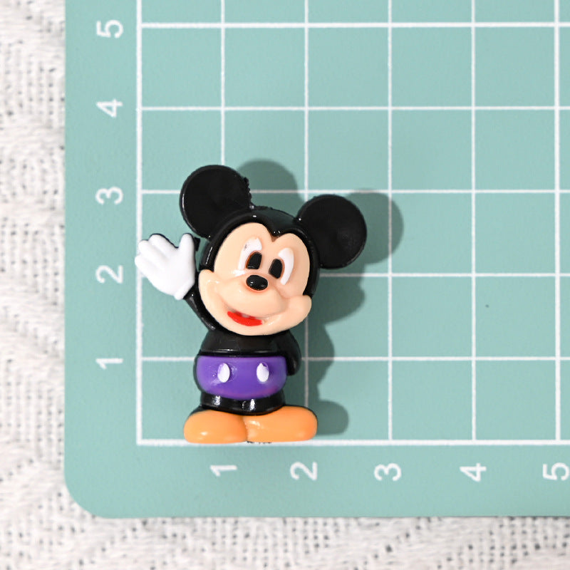 50pcs-Cartoon Mickey Minnie Rubber Beads DIY Phone Chain Accessories Craft Beads Pen Materials Through Hole Bulk