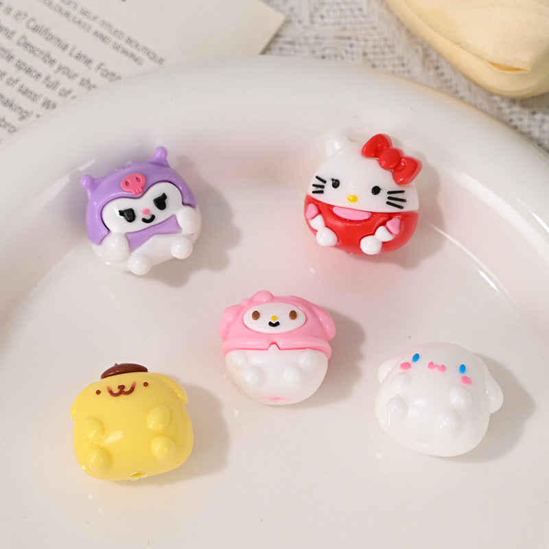 Cartoon Mixed Style 3D Rubber Beads DIY Phone Chain Accessories Beaded Pen Silicone Cute Beads for Dolls Wholesale