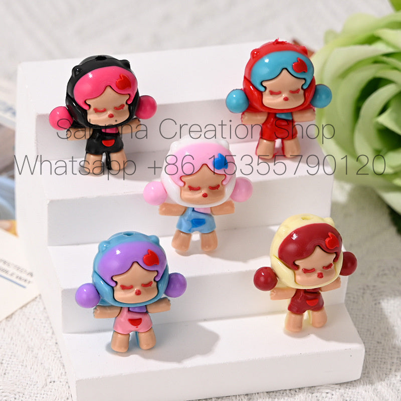 Perforated Cartoon SP Foam Matte Soft Glue Beads 3D Cute DIY Phone Chain Handmade Beaded Pen Accessories