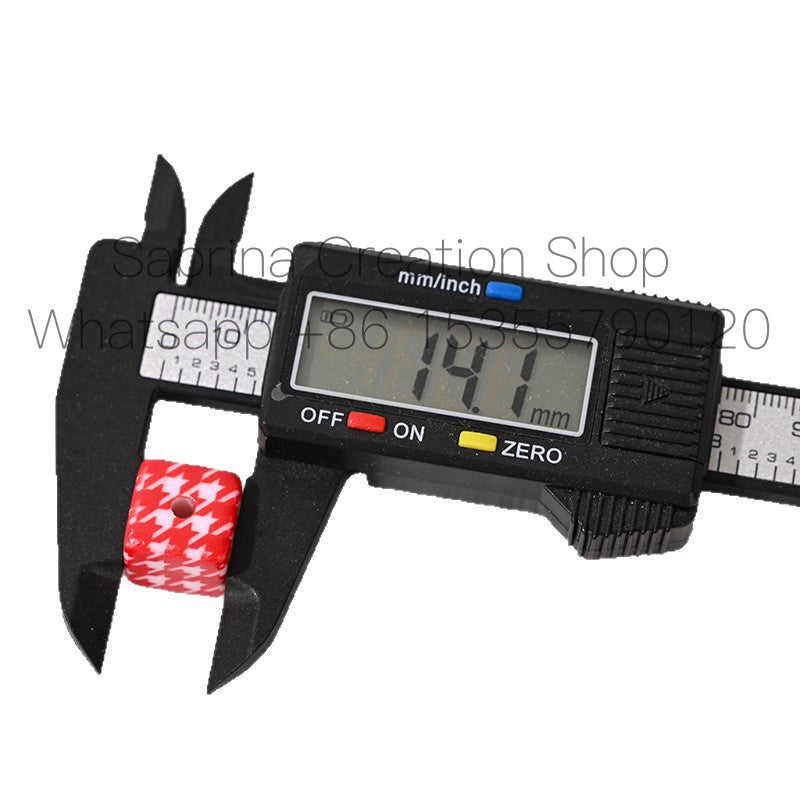 Versatile Acrylic Houndstooth 14mm Square Hole Beads DIY Phone Chain Bag Pendant Keychain Car Hanging Material