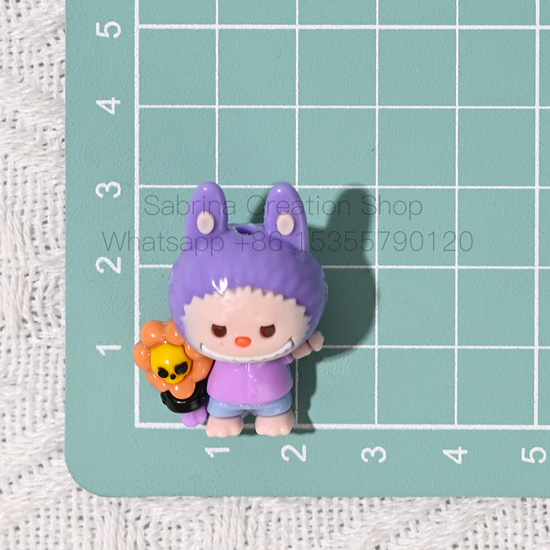 Cartoon Labubu Rubber Beads Cross Border Hot Sale Bead Pen Shoe Buckle DIY Phone Chain Accessory Wholesale