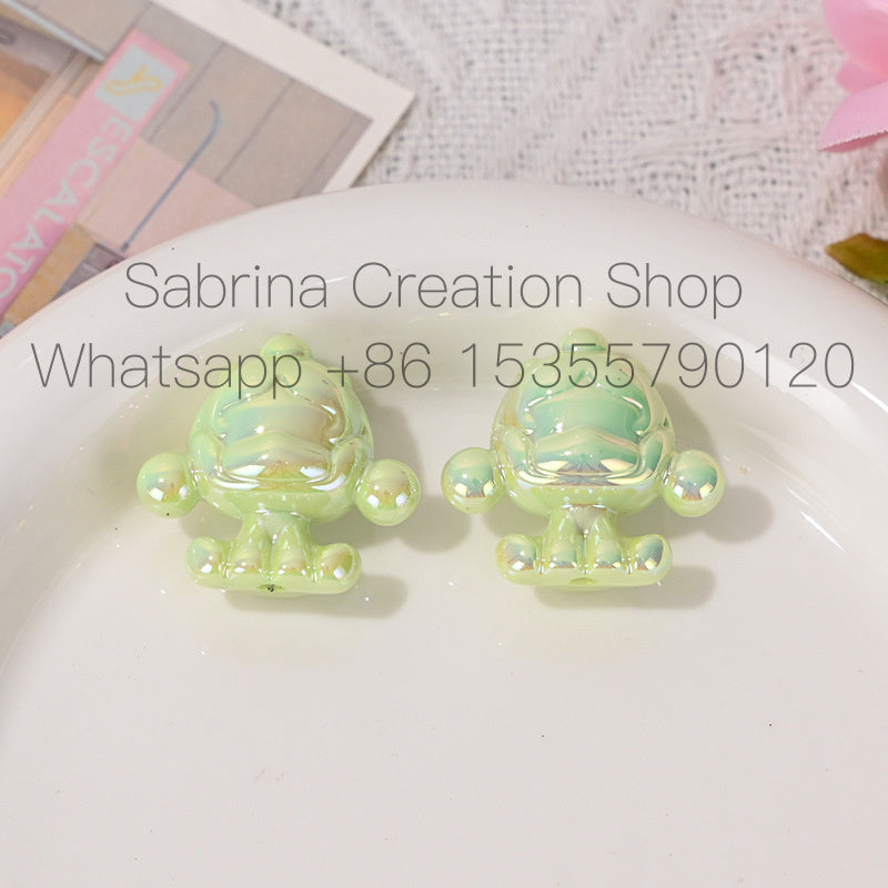 UV Plated Color SP Base Cute Loose Beads Wholesale Mixed DIY Phone Chain Beads String Beads Pen Bag Hanging Chain Accessories