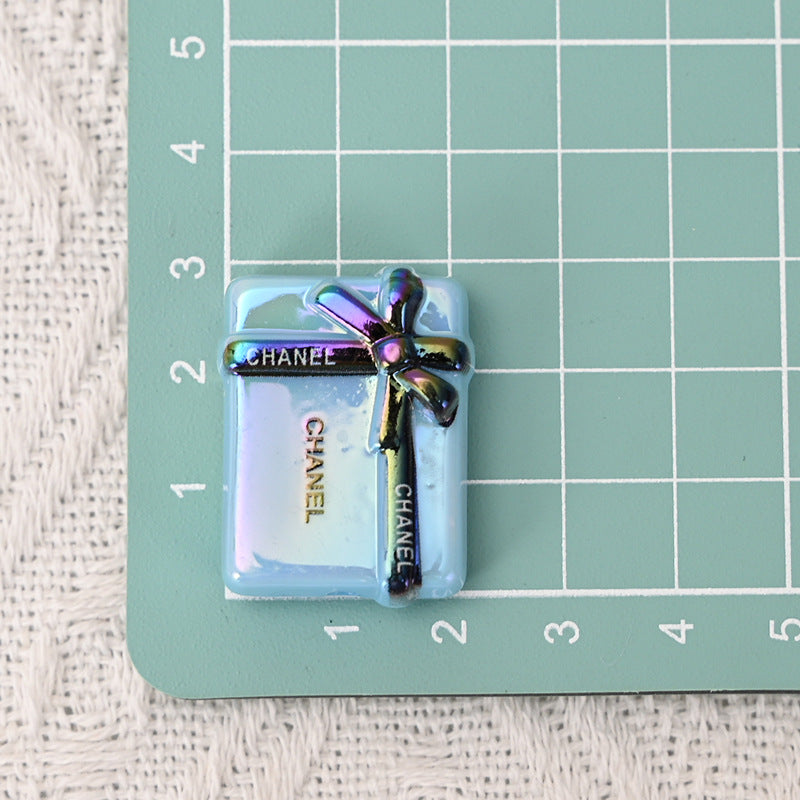 UV Electroplated Colorful Big Brand Gift Box Straight Hole Beads DIY Bead Pen Phone Chain Keychain Jewelry Material Bulk