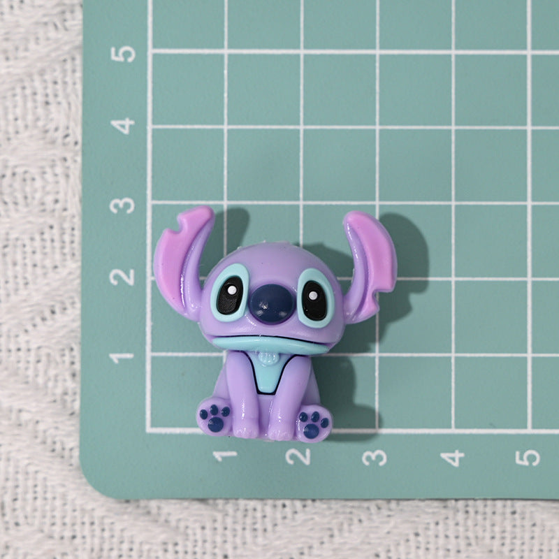 50pcs- 3D Stitch Hole-Punched 3D Cute Rubber Beads DIY Phone Chain Accessories Beaded Pen Accessories Wholesale