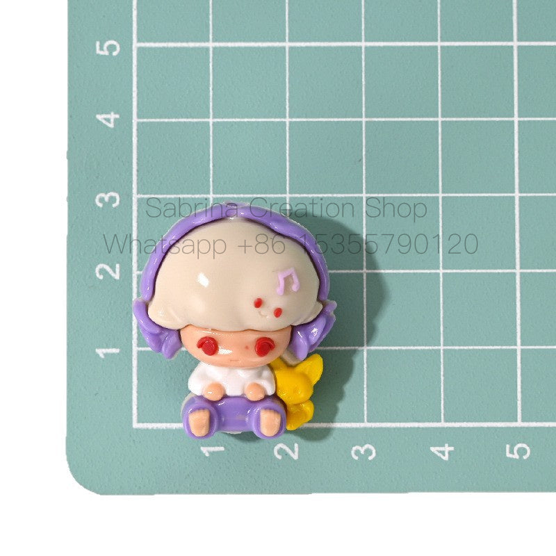 Cartoon Dimo Cute Bead Earphone Little Boy Rubber Bead DIY Phone Chain Accessories Beaded Pen Car Hanging Decoration