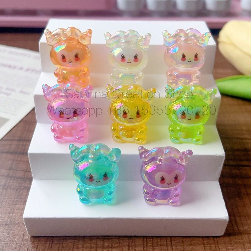 50pcs-Acrylic Heavy Hand Painted Cartoon Pig Cute Beads Car Hanger Mobile Chain DIY Accessory