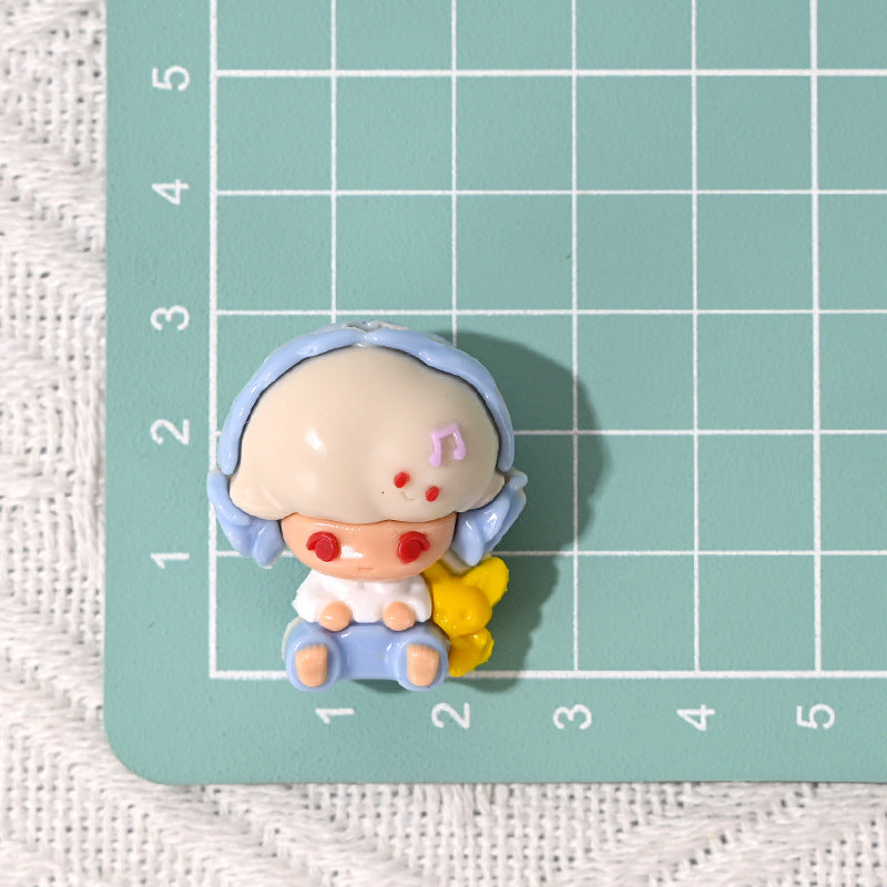 Cartoon Dimo Cute Bead Earphone Little Boy Rubber Bead DIY Phone Chain Accessories Beaded Pen Car Hanging Decoration