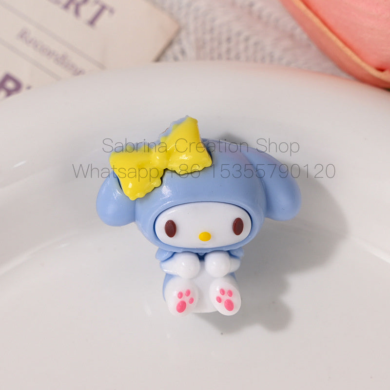 3D Melody Sanrio Through-Hole Rubber Beads DIY Phone Chain Accessories Beaded Pen Loose Beads Wholesale