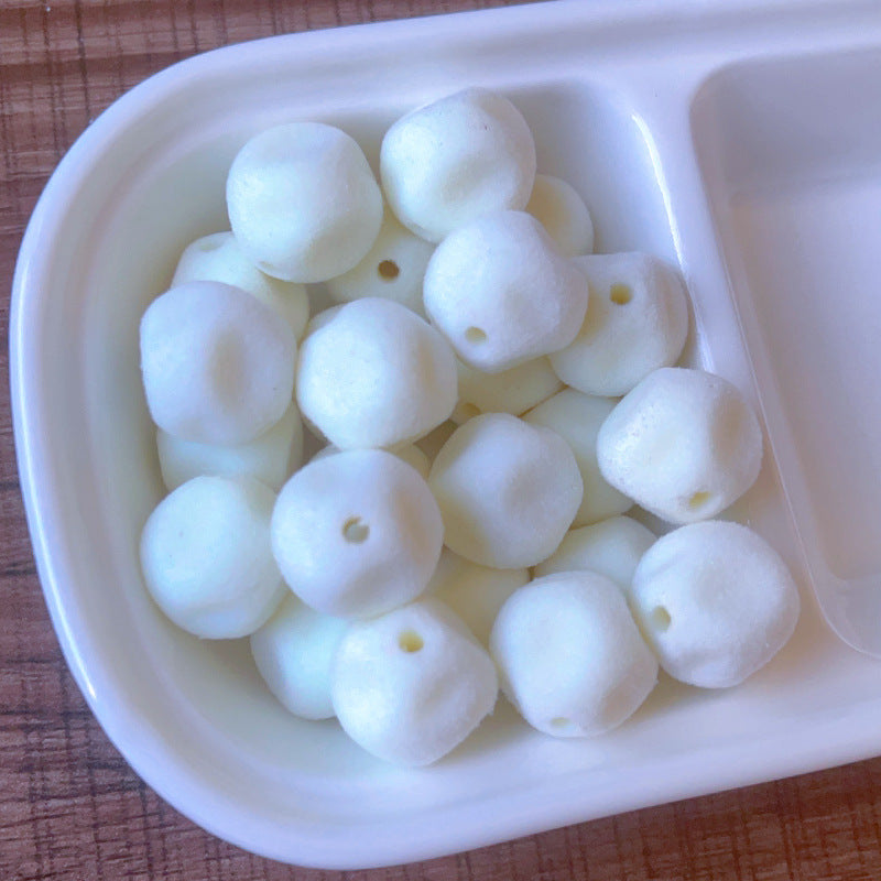 Macaron Color Series Autumn Winter Flocked Fig Beaded Bag Pendant Phone Chain DIY Handmade Accessories