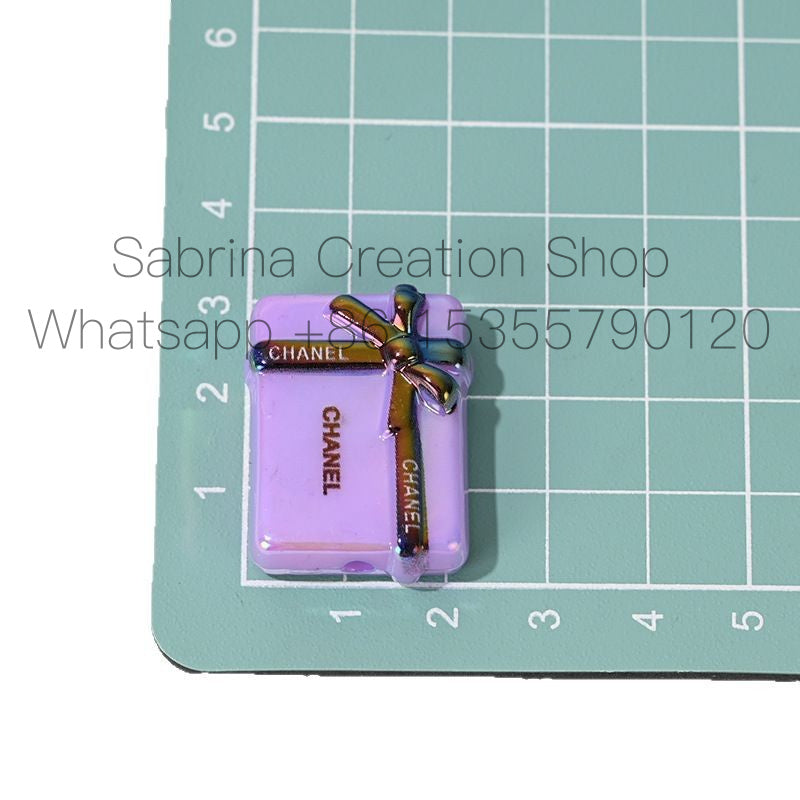 UV Electroplated Colorful Big Brand Gift Box Straight Hole Beads DIY Bead Pen Phone Chain Keychain Jewelry Material Bulk