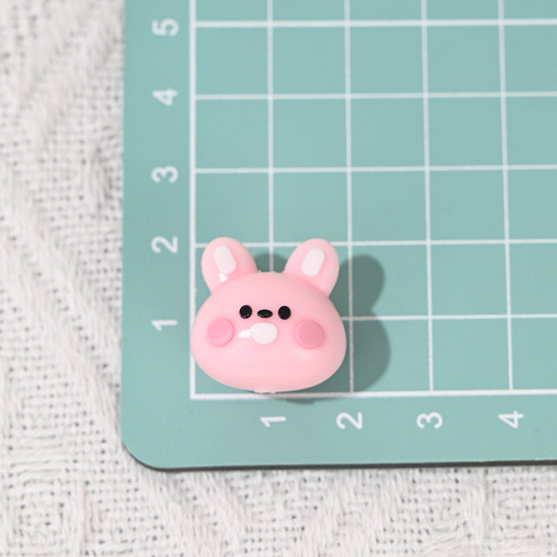 Perforated Cartoon Small Animal Soft Rubber Beads DIY Phone Chain Accessories Handmade Keychain Beads Pen Loose Beads