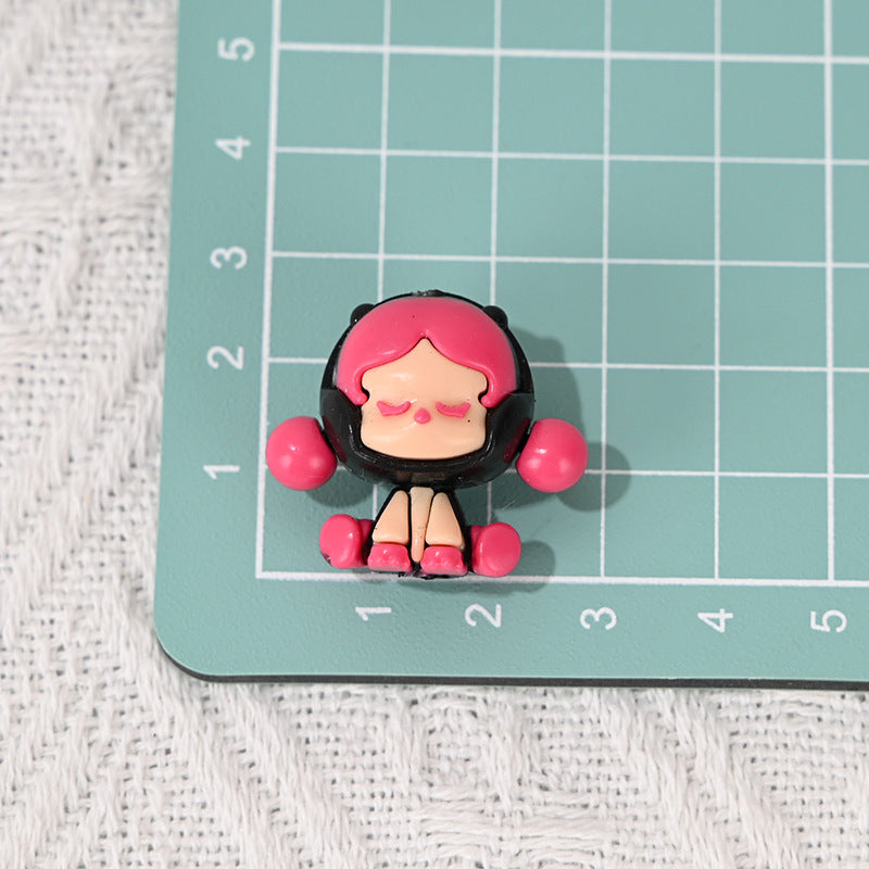 Perforated Cartoon SP Trendy Cute Rubber Beads DIY Phone Chain Accessories Beaded Pen Loose Beads Wholesale