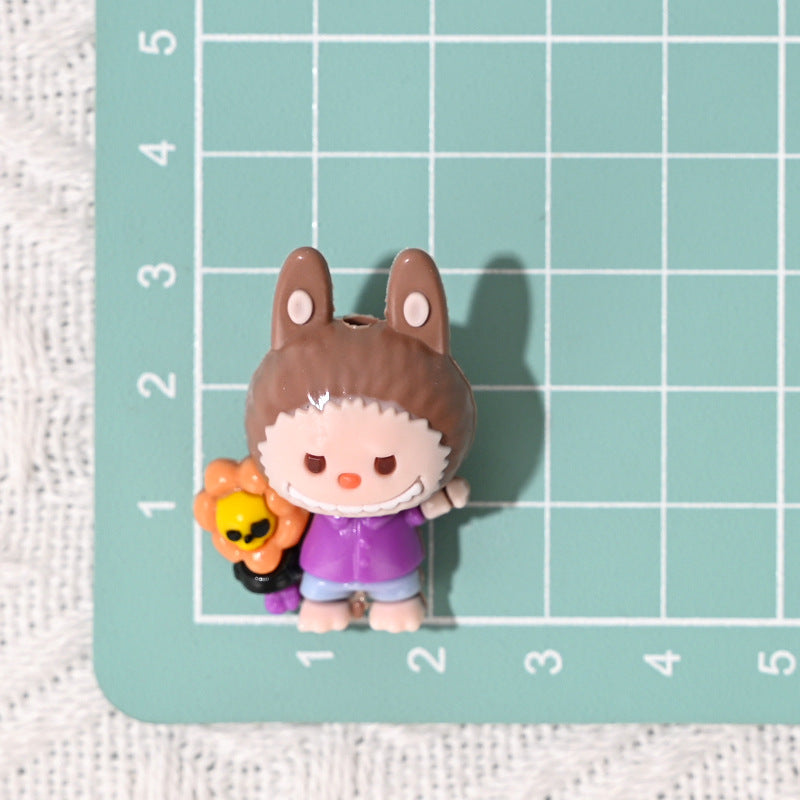 Cartoon Labubu Rubber Beads Cross Border Hot Sale Bead Pen Shoe Buckle DIY Phone Chain Accessory Wholesale