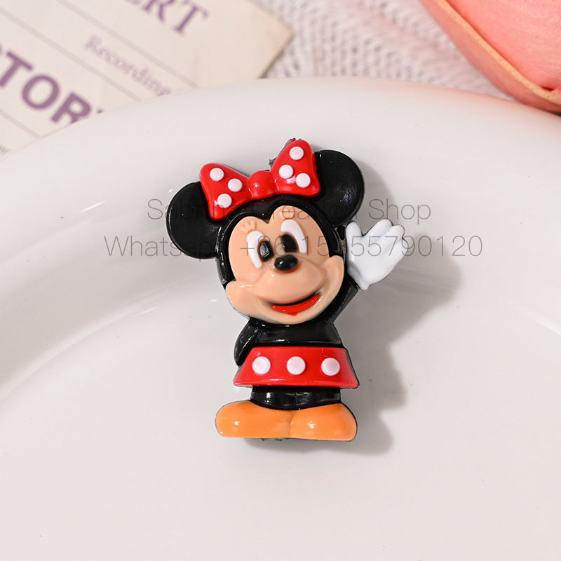 3D Dysney Minnie Rubber Beads DIY Phone Chain Accessories Beaded Pen Materials Through Hole Loose Beads Wholesale