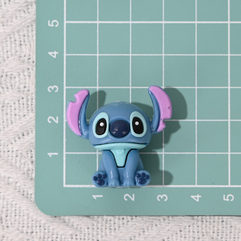 50pcs- 3D Stitch Hole-Punched 3D Cute Rubber Beads DIY Phone Chain Accessories Beaded Pen Accessories Wholesale