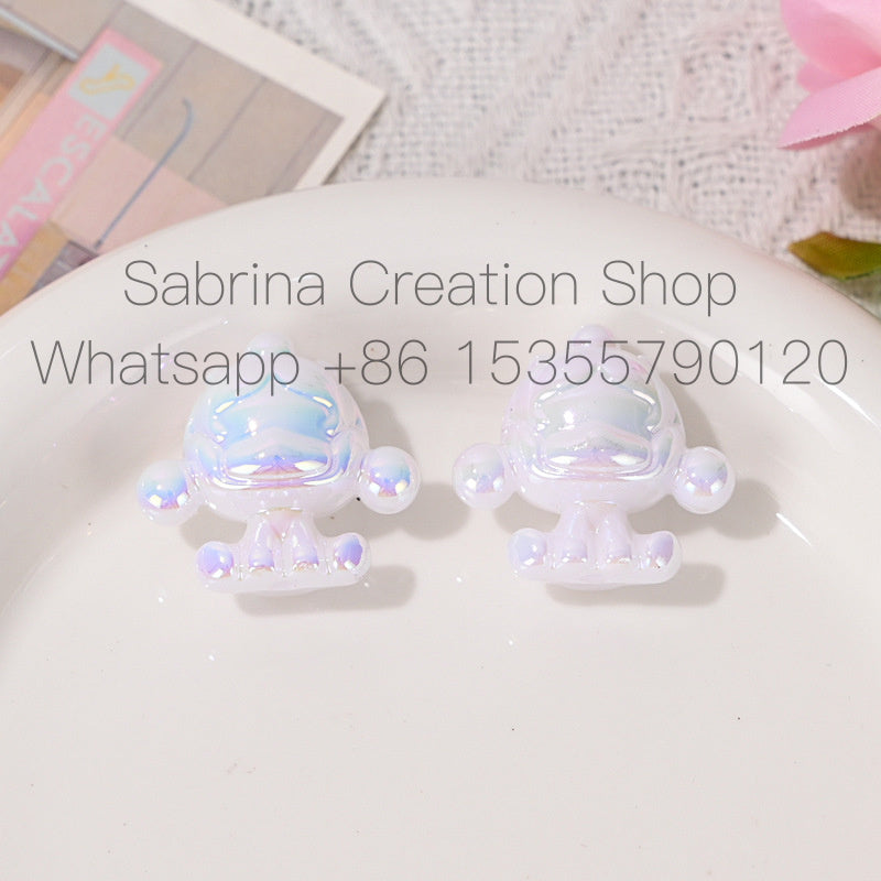 UV Plated Color SP Base Cute Loose Beads Wholesale Mixed DIY Phone Chain Beads String Beads Pen Bag Hanging Chain Accessories