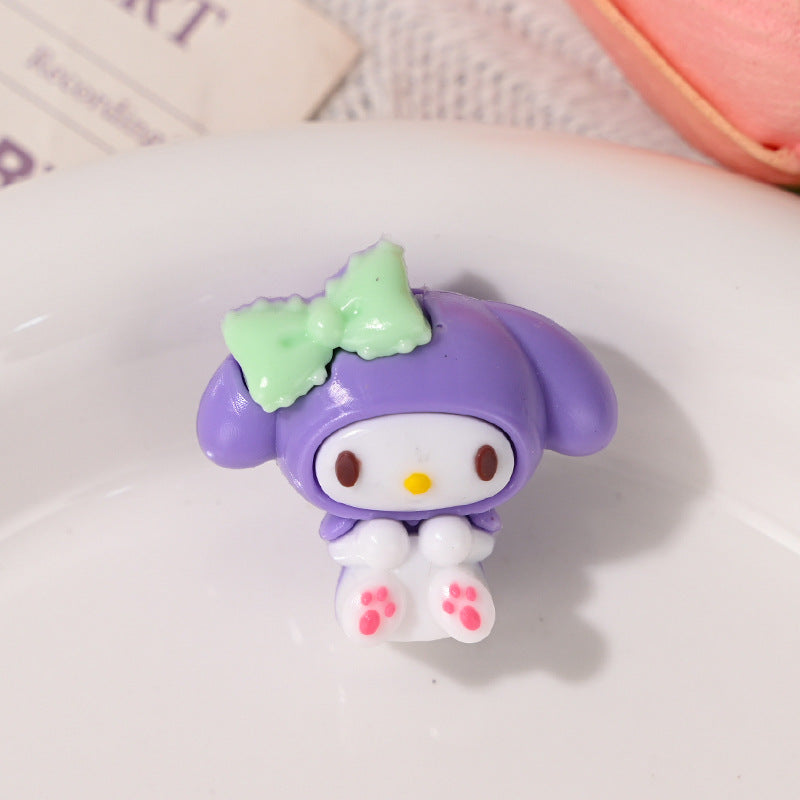 3D Melody Sanrio Through-Hole Rubber Beads DIY Phone Chain Accessories Beaded Pen Loose Beads Wholesale