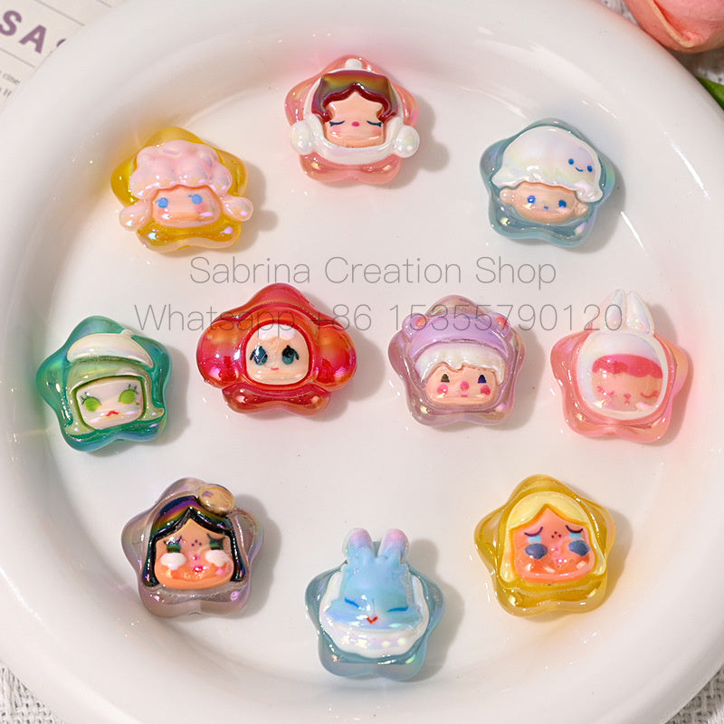 High-Quality UV Colorful 3D Cartoon Cute Bubble Beads DIY Phone Chain Material Accessories