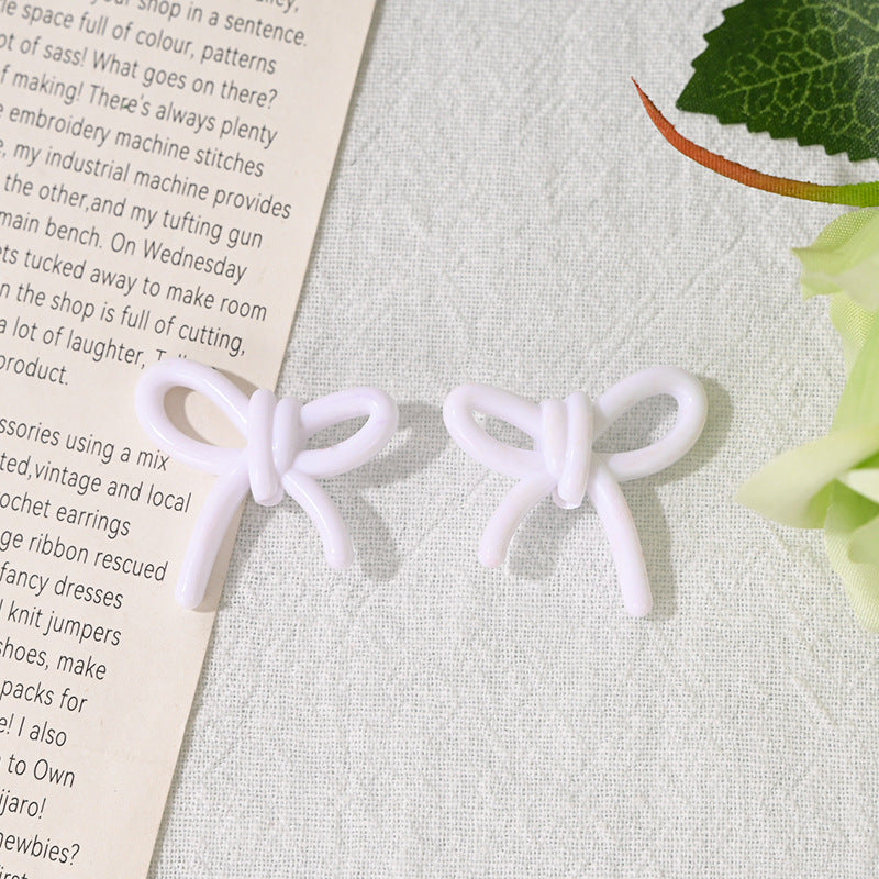 27mm Bowknot Acrylic Beads Through Hole Bow Tie DIY Phone Chain Accessories Beading Pen Materials Loose Beads