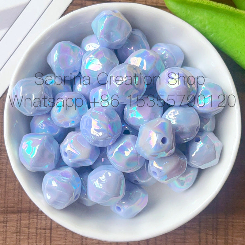 12mm Solid Color Plated AB Acrylic Fig Through Hole Loose Beads DIY Phone Chain Bracelet Handmade Beading Material Bulk