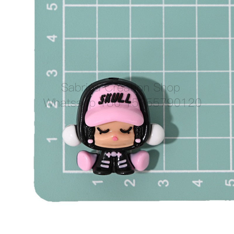 SP Rubber Beads Foam Matt 3D Cute Wanderer Series Hole Beads DIY Phone Chain Accessories Wholesale