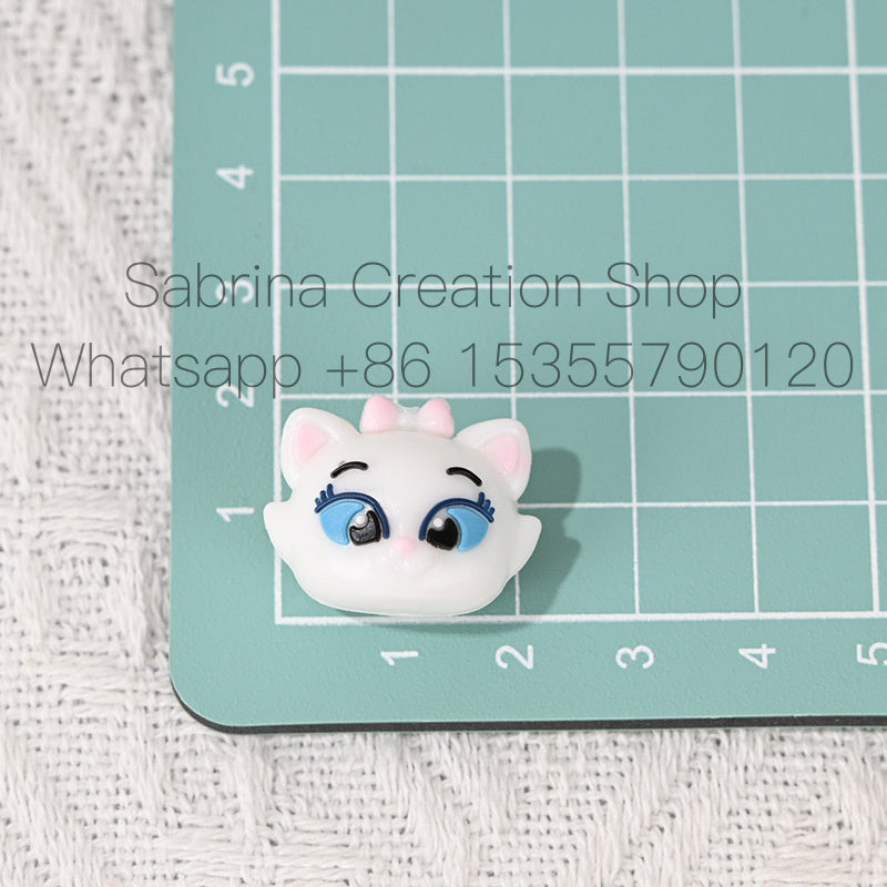 Perforated Cartoon Small Animal Soft Rubber Beads DIY Phone Chain Accessories Handmade Keychain Beads Pen Loose Beads