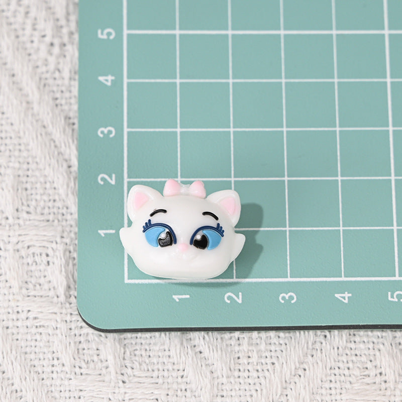 Perforated Cartoon Small Animal Soft Rubber Beads DIY Phone Chain Accessories Handmade Keychain Beads Pen Loose Beads