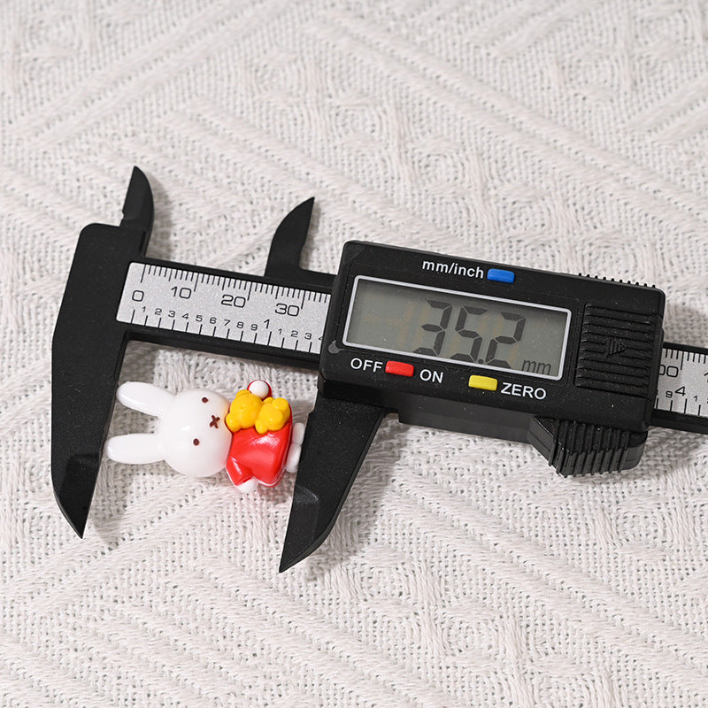 New Small Bunny Through Hole Rubber Beads Soft Glue Cute DIY Phone Chain Keychain Bag Pendant Accessories